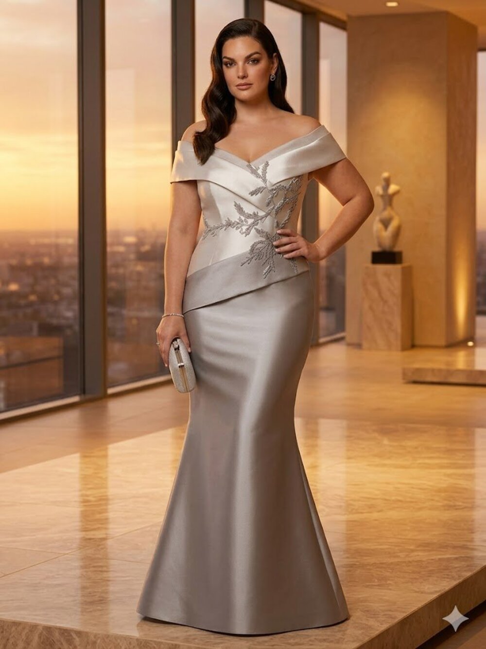 Terani Couture Strapless Silver Gown NWT Size 16